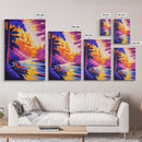 Enchanted River, Fantasy Landscape, Bright Colors, Nature Inspired, Canvas Print, Mystical Forest Art, Living Room Wall Art
