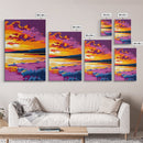 Twilight Reflection, Serene Water Art, Vibrant Sunset Print, Framed Canvas Print, Living Room Wall Decor, Boho Style Art, Relaxing Artwork