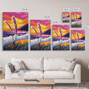 Coastal, Waves, Beach, Ocean, Framed Canvas Print, Vibrant Beach Art, Tropical Wall Decor, Living Room Art, Colorful Nautical Painting