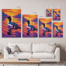 Loon, Water, Sunset, Wildlife, Framed Canvas Print, Bird Art, Nature Lover Gift, Lake House Decor, Living Room Wall Art