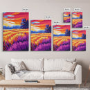 Field, Autumn, Sunset, Countryside, Framed Canvas Print, Rustic Farmhouse Wall Art, Cozy Fall Decor, Warm Earth Tones, Living Room Art