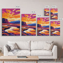 Desert River, Majestic Canyon, Southwest Landscape, Framed Canvas Print, Boho Wall Art, Earthy Tones, Nature Artwork, Warm Color Painting