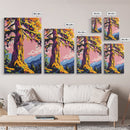 Golden River, Vibrant Valley, Sunset Wall Art, Canvas Print, Colorful Landscape, Home Office Decor, Nature Painting, Rustic Wall Art