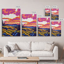 Majestic Peak, Autumn Mountains, Sunset Landscape, Framed Canvas Print, Bedroom Wall Art, Vibrant Nature, Mountain Wilderness, Cabin Decor