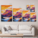 Purple Skies, Fiery Sunset, Rolling Hills, Canvas Print, Nature Wall Art, Vibrant Home Decor, Office Accent, Serene Landscape