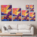 Adirondack Chair, Sunset Lake, Relaxing Art, Vacation Vibes, Framed Canvas Print, Outdoor Decor, Summer Wall Art, Nature Painting