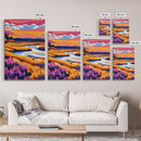River Sunset, Fiery Horizon, Tranquil Waters, Canvas Print, Home Office Art, Warm Landscape, Boho Wall Art, Rustic Nature Scene