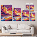 Ocean Sunset, Beach Art, Coastal Decor, Canvas Print, Vibrant Seascape, Modern Wall Art, Tropical Sunset, Bedroom Wall Decor