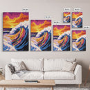 Ocean Wave, Surf Art, Coastal Canvas, Vibrant Seascape, Beach House Decor, Large Canvas Print, Modern Beach Wall Art