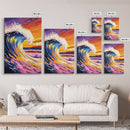 Giant Wave, Ocean Wall Art, Surf Decor, Beach Theme, Canvas Print, Vibrant Seascape, Coastal Home Art, Ocean Lovers Gift