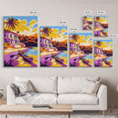 Tropical Beach, Seaside Paradise, Palm Trees, Canvas Print, Coastal Wall Art, Vacation Home Decor, Vibrant Beach Landscape