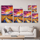 Countryside Sunset, Warm Tones, Framed Canvas Print, Boho Landscape, Large Artwork, Rustic Wall Art, Modern Decor, Bedroom Art, Gift Idea