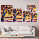 Lone Tree, Sunset Horizon, Canvas Print, Vibrant Landscape, Boho Decor, Modern Nature Art, Large Wall Art, Living Room Art, Gift Idea