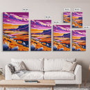 Desert Sunset, Canyon Glow, Canvas Print, Bold Landscape, Boho Wall Art, Rustic Home Decor, Large Artwork, Living Room Art, Gift Idea