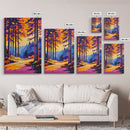 Forest, Golden Path, Autumn Trees, Canvas Print, Fall Landscape Art, Rustic Home Decor, Living Room Wall Art, Vibrant Nature Painting