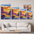 Sunset Lake, Vibrant Wall Art, Framed Canvas Print, Modern Landscape Art, Home Decor, Living Room Art, Nature Print, Fall Wall Art