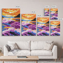 Ocean Waves, Coastal Wall Art, Framed Canvas Print, Vibrant Sunset Painting, Beach House Decor, Nautical Art, Summer Home Print