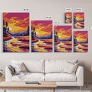 Twilight Reflections, Dreamy Landscape, Framed Canvas Print, Mystical River Art, Sunset Scene, Warm Colors, Home Office Wall Decor