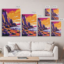 Rocky Coast, Colorful Ocean Wall Art, Beach House Decor, Bold Landscape, Framed Canvas Print, Coastal Home Art, Vibrant Seascape