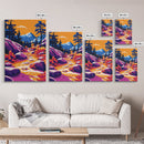 Cliffside Sunset, Ocean Wall Art, Colorful Seascape Print, Bold Landscape, Framed Canvas Print, Beach House Aesthetic, Coastal Artwork