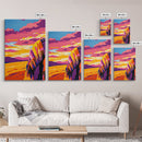 Sunset Blanket, Cozy Art Print, Bohemian Wall Decor, Warm Tones Painting, Relaxing Art, Vibrant Living Room Art, Canvas Print