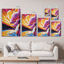 Waterfall Sunset, Nature Wall Art, Colorful Landscape Print, River Painting, Wilderness Home Decor, Vibrant Art, Framed Canvas Print