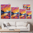 Golden River, Peaceful Nature Art, Warm Sunset Painting, Serene Landscape, Tranquil Home Decor, Living Room Art, Canvas Print