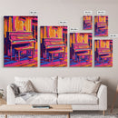 Colorful Piano Art, Music Lover Decor, Vibrant Home Wall Art, Abstract Music Art, Framed Canvas Print, Living Room Music Wall Art
