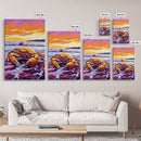 Beach Crab Painting, Ocean Coastal Decor, Vibrant Seaside Art, Marine Life Print, Framed Canvas Print, Bathroom Nautical Wall Art