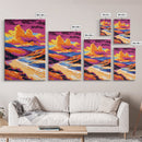 Mountain Sunset Painting, River Valley Wall Art, Colorful Landscape Print, Dramatic Nature Art, Framed Canvas Print, Rustic Cabin Decor