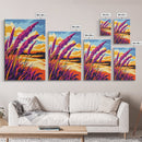 Vibrant Wheat Field, Rustic Sunset Landscape, Golden Hour Painting, Autumn Country Art, Framed Canvas Print, Farmhouse Kitchen Wall Art