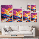 Autumn River, Mountain Sunset, Vibrant Landscape, Framed Canvas Print, Fall Wall Art, Living Room Decor, Nature Scene, Colorful Painting