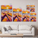 Starfish Beach, Ocean Sunset, Coastal Decor, Framed Canvas Print, Nautical Wall Art, Beach House Decor, Vibrant Painting, Summer Vibes