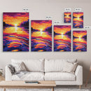 Sunset Lake, Colorful Sky, Tranquil Nature, Canvas Print, Bohemian Wall Art, Rustic Home Decor, Autumn Inspired, Warm Tones