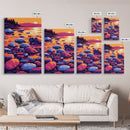 Vibrant Sunset River, Canvas Print, Colorful Nature Art, Bold Landscape, Modern Home Decor, Sunset Lake Scene, Living Room Wall Art