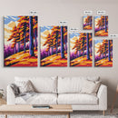 Autumn Forest, Golden Trees Art, Canvas Print, Vibrant Nature Painting, Fall Wall Decor, Warm Tones Art, Cozy Home Decor, Office Art