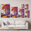 Fall Trees, Bold Landscape Art, Framed Canvas Print, Warm Tones Wall Decor, Nature Painting, Living Room Art, Autumn Colors, Modern Art