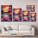 River Sunset, Serene Landscape Art, Canvas Print, Vibrant Nature Painting, Water Reflection Art, Relaxing Home Decor, Modern Wall Art