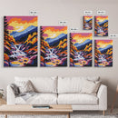 Mountain Stream, Autumn Waterfall Art, Canvas Print, Colorful Fall Landscape, Nature Wall Decor, Cozy Home Art, Vibrant Living Room Art
