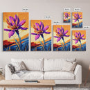 Bold Floral, Purple Blossom, Vibrant Wildflower, Nature Art, Canvas Print, Colorful Flower Painting, Abstract Botanical Art