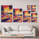 Sunset Forest, Pine Trees, Vibrant Landscape, Autumn Glow, Canvas Print, Cabin Wall Art, Rustic Home Decor, Nature Lover Gift