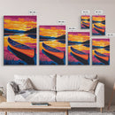 Canoe Reflection, Sunset Lake, Peaceful Waters, Framed Canvas Print, Nature Escape, Outdoor Decor, Bedroom Wall Art, Fall Vibes