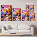 Autumn Trail Art, Fall Landscape Painting, Vibrant Seasonal Decor, Forest Path Print, Home Accent, Framed Canvas Print, Living Room Art