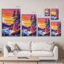 River Rapids Art, Nature Landscape Painting, Waterfall Print, Wilderness Wall Decor, Outdoor Adventure Art, Framed Canvas Print, Den Art