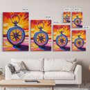 Compass Art, Adventure Theme, Travel Wall Decor, Nautical Aesthetic, Wanderlust Print, Office Inspiration, Framed Canvas Print, Gift