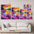 Colorful Lakeside, Canvas Print, Bold River Art, Nature Inspired Decor, Scenic Water View, Vibrant Landscape, Cozy Home Wall Art