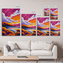 Coastal Sunset, Vibrant Sky, Ocean Landscape, Serene Beach Scene, Nautical Home Decor, Relaxing Artwork, Framed Canvas Print, Gift