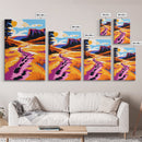Mountain Trail Art, Vibrant Landscape Painting, Colorful Nature Print, Rustic Canvas Print, Living Room Wall Art, Boho Home Decor