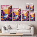 Canyon River Painting, Colorful Nature Art, Sunset Landscape Canvas Print, Southwest Wall Art, Living Room Decor, Boho Wall Art