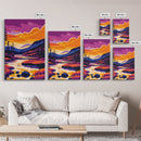 Sunset Lake Art, Colorful Nature Painting, Vibrant Landscape Canvas Print, Cabin Wall Decor, Rustic Home Art, Autumn Boho Wall Art